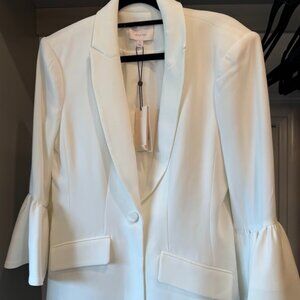 NWT Cinq à Sept Madeline Bell-Sleeve White Blazer Size 4